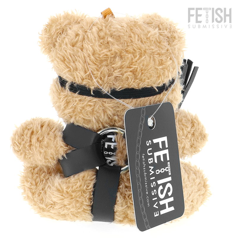Teddy bear modello BDSM FETISH SUBMISSIVE Rebel Toys, con dettagli in lattice e accessori fetish, in stile provocante e seducente