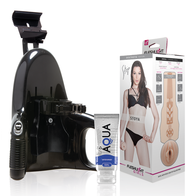 Fleshlight Girls Vagina Stoya Destroya con lancio universale e lubrificante Aqua 50 ml, dettagli realistici e qualità elevata