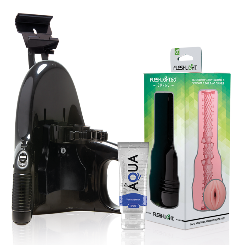 Fleshlight Go Pink Lady Surge con vagina, lancio universale e lubrificante Aqua 50 ml, prodotto per adulti di Fleshlight Origin.