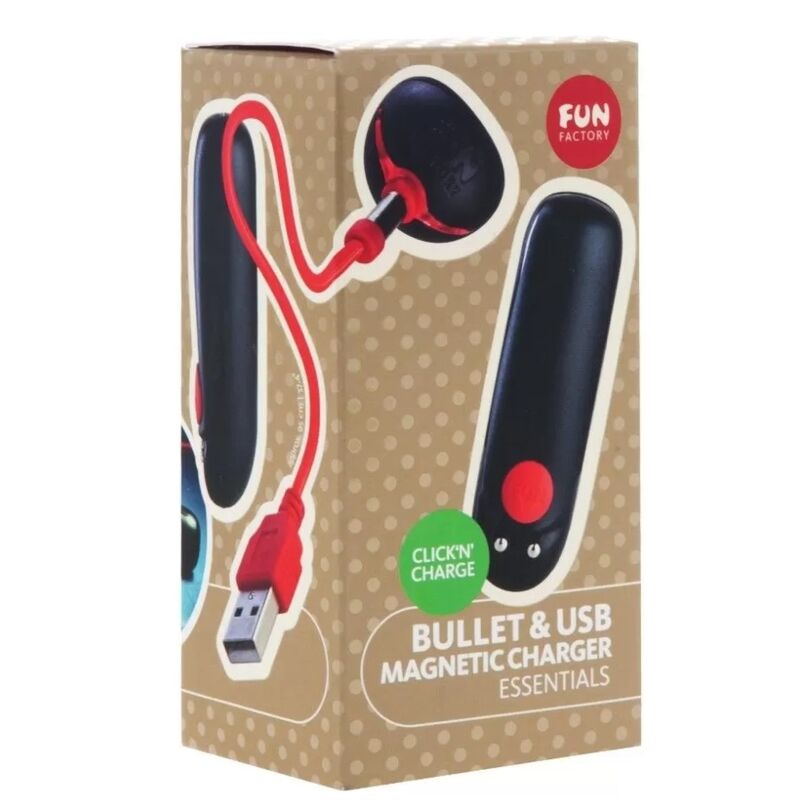 Inserto nero Fun Factory Bullet, giocattolo erotico in silicone per stimolazione e piacere personale.