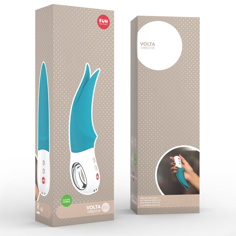 Vibratore clitoride Fun Factory Volta G5 Benzina, design ergonomico e dettagli colorati, perfetto per stimolazione precisa.