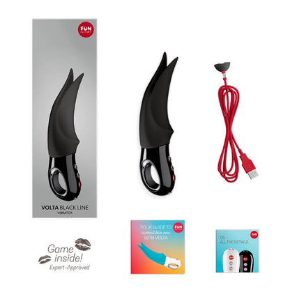 Vibratore clitoride Fun Factory Volta linea nera, con design ergonomico e superficie liscia in immagine.