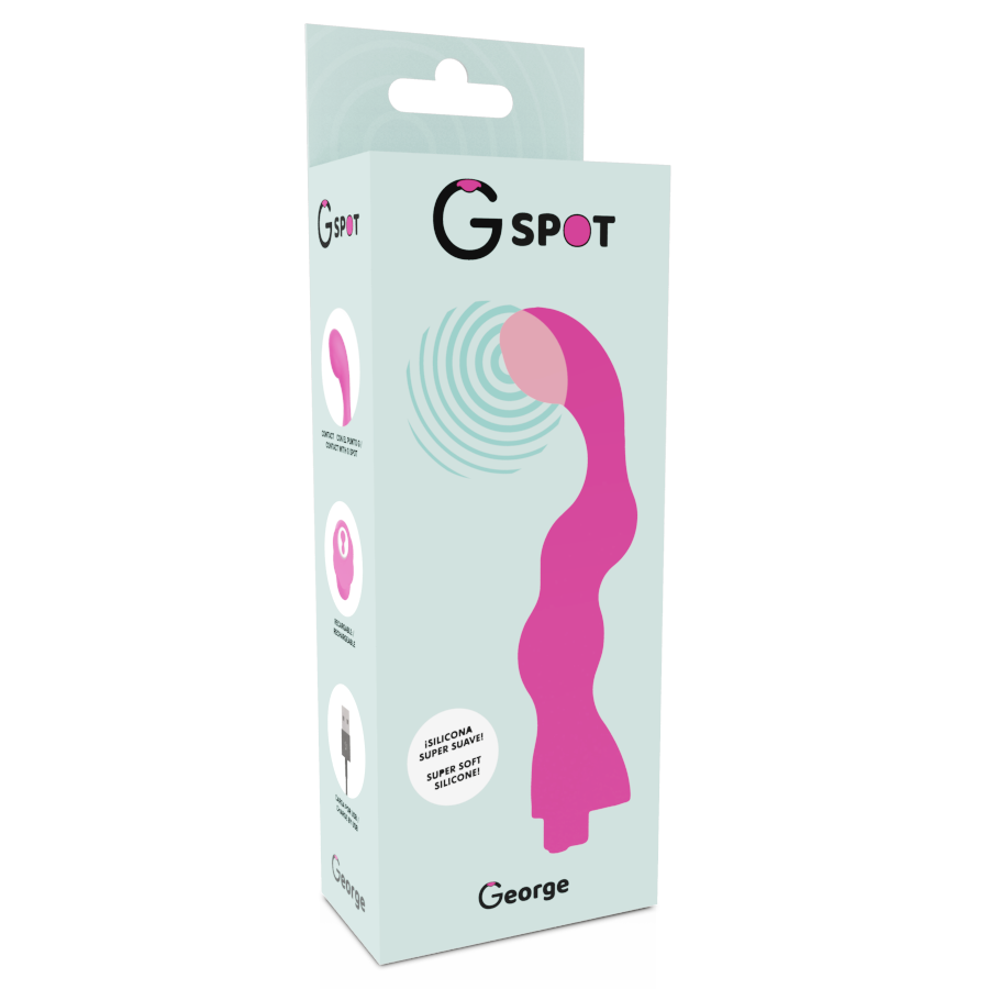 Vibratore G-Spot G-SPOT George rosa con superficie liscia e forma ergonomica, ideale per stimolazione del punto G.