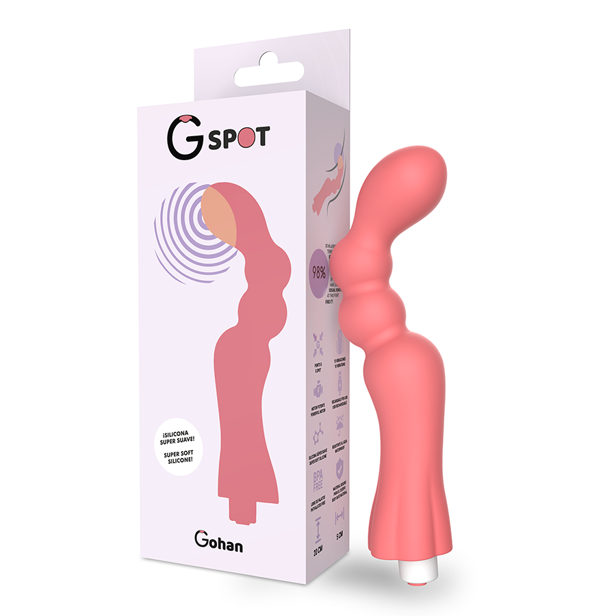 Vibratore G-SPOT Gohan G-SPOT rosso chiaro, stimolatore interno con forma ergonomica e dettagli lisci, ideale per massaggi mirati