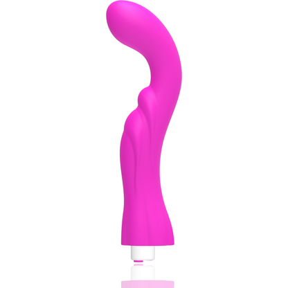 Vibratore G-SPOT Gregory Viola G-SPOT con design ergonomico e dettagli in silicone rosa, ideale per stimolazione mirata.