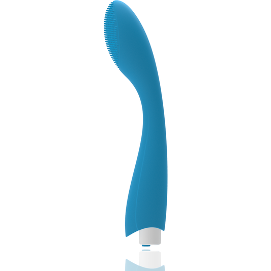 Vibratore G-SPOT Gylbert blu turchese, design ergonomico e morbido, ideale per stimolazione G-spot, immagine del prodotto.