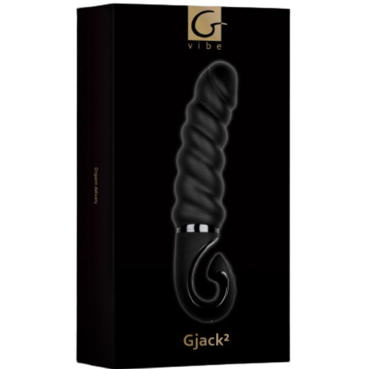 Dildo vibrante nero G-JACK 2 G-VIBE, con design realistico e superficie liscia, ideale per stimolazione e piacere personale