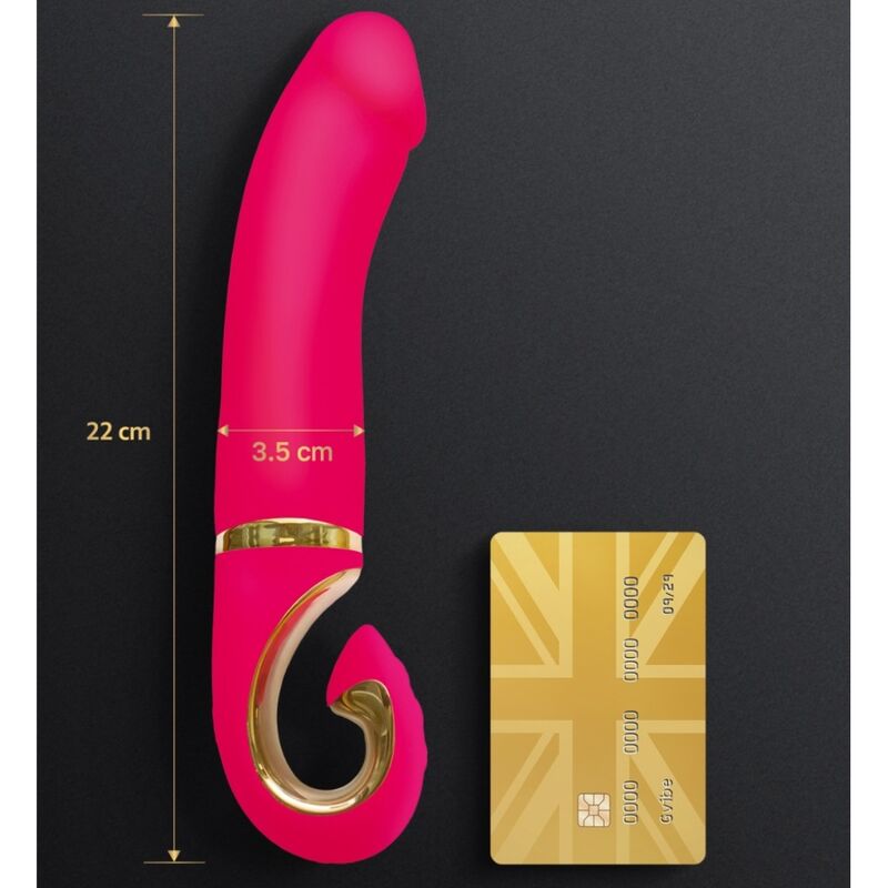 Vibratore rosa neon G-VIBE GJAY con design ergonomico, visibile in primo piano su sfondo neutro.