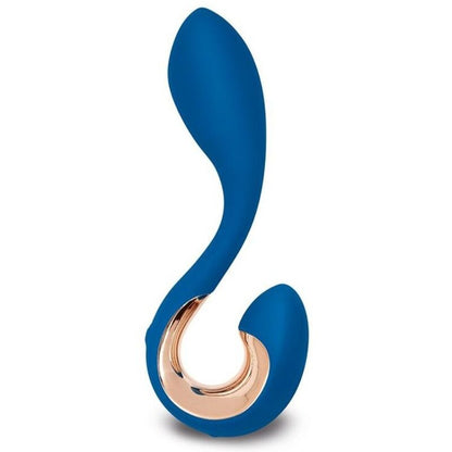 Vibratore G-VIBE GPOP 2 con stimolatore punti G e P, colore blu indigo, design ergonomico e dettagli realistici.