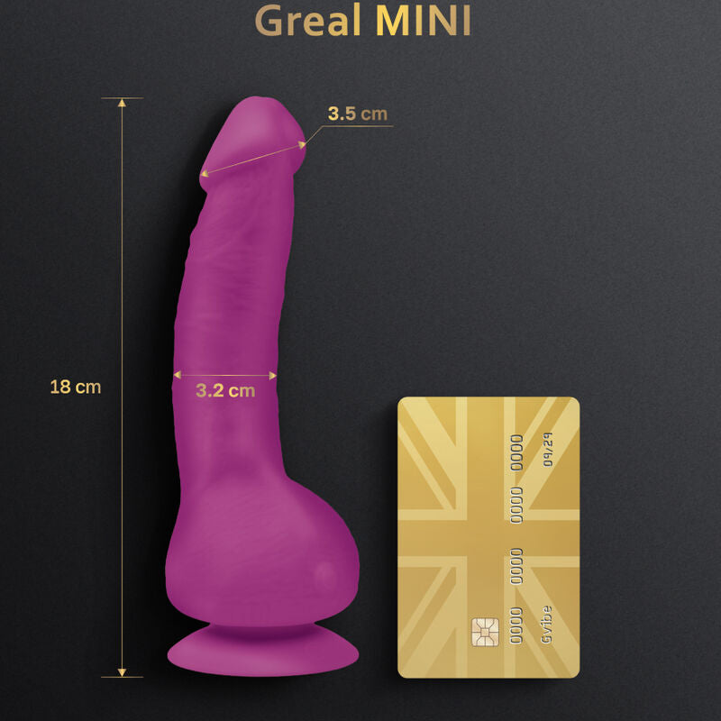 Dildo vibratore G-VIBE GREAL MINI in silicone fucsia con superficie liscia e design compatto, ideale per stimolazione personale