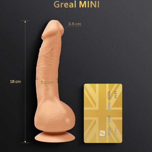 Dildo vibratore G-VIBE GREAL MINI in silicone naturale, con superficie liscia e compatta, ideale per stimolazione personale