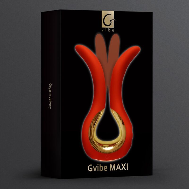 Vibratore G-VIBE GVIBE MAXI con due punte flessibili in corallo, design elegante per piacere e stimolazione.