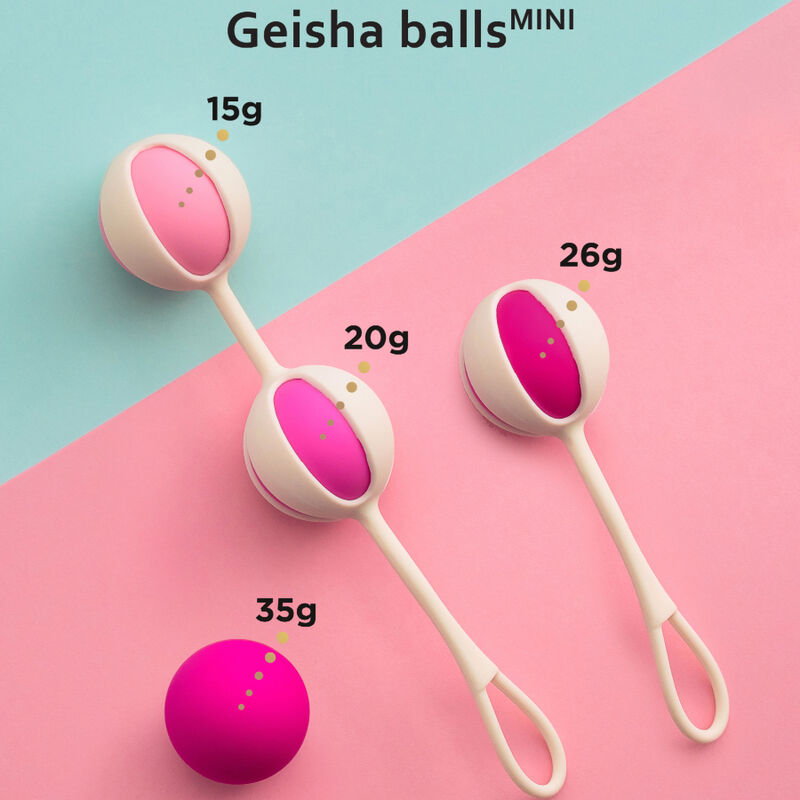 Set di 4 sfere da geisha mini viola G-VIBE, palline di silicone per esercizi e piacere, con superficie liscia e compatta.