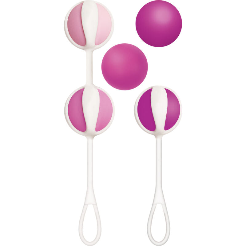Set di 5 sfere da geisha rosa G-VIBE, con superficie liscia e elegante design, ideale per esercizi di Kegel e benessere intimo.