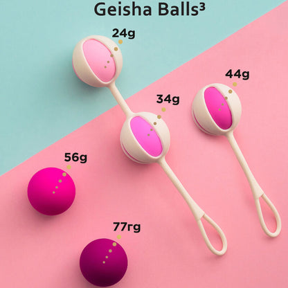 Set di 5 sfere da geisha rosa G-VIBE, oggetti in silicone per esercizi di Kegel e benessere del pavimento pelvico.