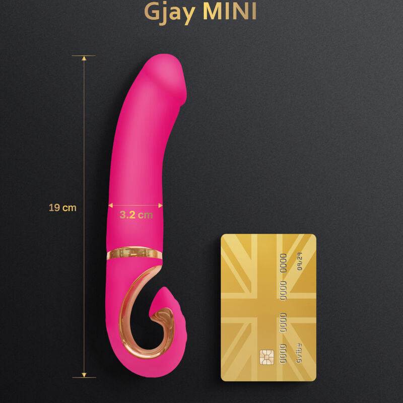 Vibratore G-VIBE G-Jay Mini in silicone rosa, piccolo e ergonomico, ideale per stimolazione mirata.