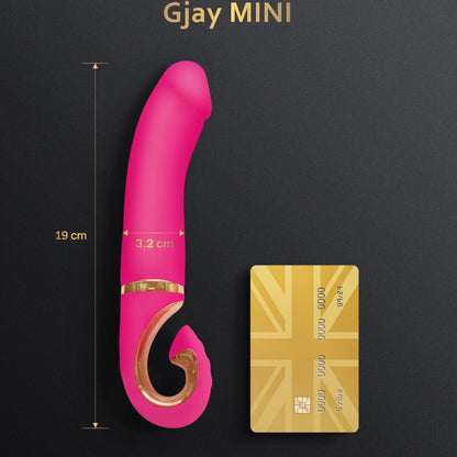 Vibratore G-VIBE G-Jay Mini in silicone rosa, piccolo e ergonomico, ideale per stimolazione mirata.