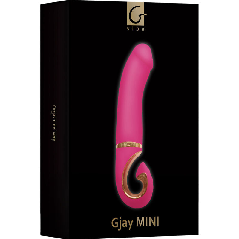Vibratore G-VIBE G-Jay Mini in silicone rosa, compatto e ergonomico, per stimolazione mirata e piacere personale.