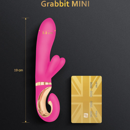 Vibratore in silicone G-VIBE Grabbit Mini rosa, piccolo e ergonomico, design elegante e morbido al tatto.