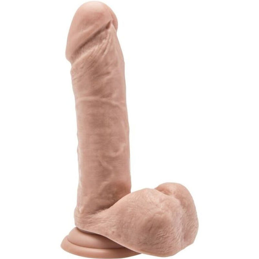 Dildo GET REAL di 18 cm con testicoli in pelle, dettagli realistici, per uso sessuale, visibile in immagine.