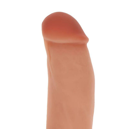 Dildo in silicone GET REAL da 18 cm con palle in pelle, dettagli realistici e texture morbida.