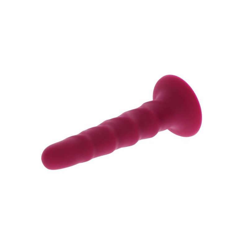 Dong a coste rosso GET REAL, lunghezza 12 cm, dettaglio realistico e texture a coste visibile nell'immagine.