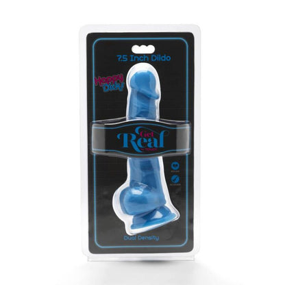 Dildo in silicone blu di 19 cm GET REAL Happy Dicks con sfera, dettagli realistici e superficie liscia e morbida.