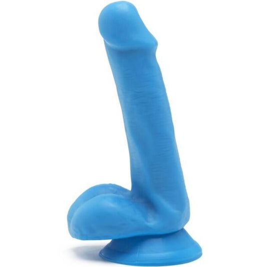 Dildo blu con sfere di 12 cm del marchio GET REAL, superficie liscia e dettagli realistici, ideale per stimolazione e piacere.