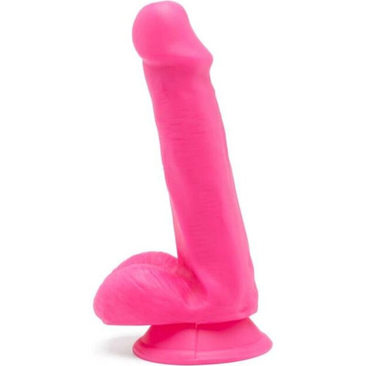 Dildo rosa con sfere di 12 cm della linea GET REAL Happy Dicks, superficie liscia e design realistico.
