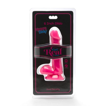 Dildo rosa con sfere da 12 cm di GET REAL, design realistico e dettagliato, ideale per piacere e stimolazione.