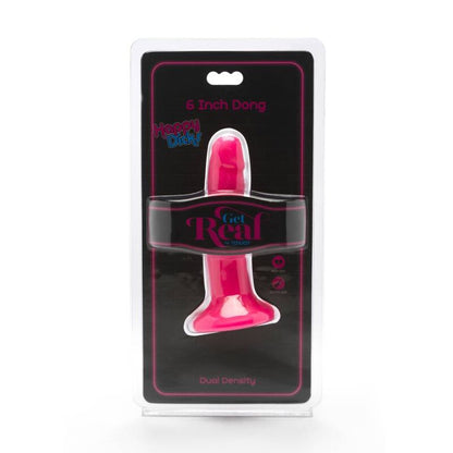 Dildo rosa GET REAL Happy Dicks, lunghezza 12 cm, con dettagli realistici, visibile immagine del prodotto.