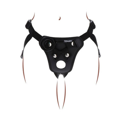 Imbracatura da piacere GET REAL con cinturino nero, dettagli in tessuto resistente, ideale per uso intimo e confortevole.