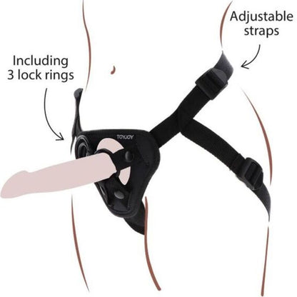 Imbragatura con cinturino nera GET REAL, dettagli visibili, stile elegante e resistente, ideale per uso quotidiano e casual.