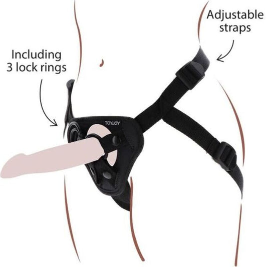 Imbragatura con cinturino nera GET REAL, dettagli visibili, stile elegante e resistente, ideale per uso quotidiano e casual.