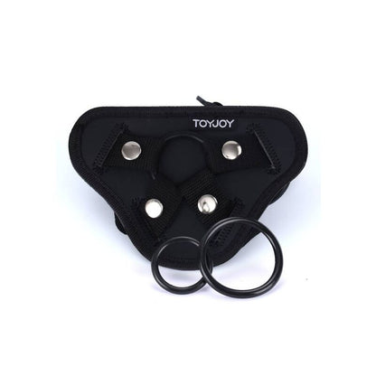 Imbragatura con cinturino nera del marchio GET REAL, dettaglio di accessorio in tessuto robusto e stile elegante.