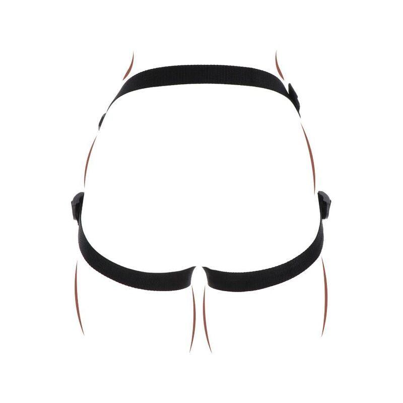 Imbragatura con cinturino nera del marchio GET REAL, dettagli visibili e tessuto resistente.