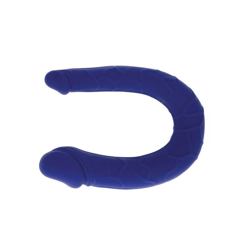 Dong di silicone blu realistico GET REAL, mini doppio, con dettagli realistici e texture naturale, ideale per uso personale
