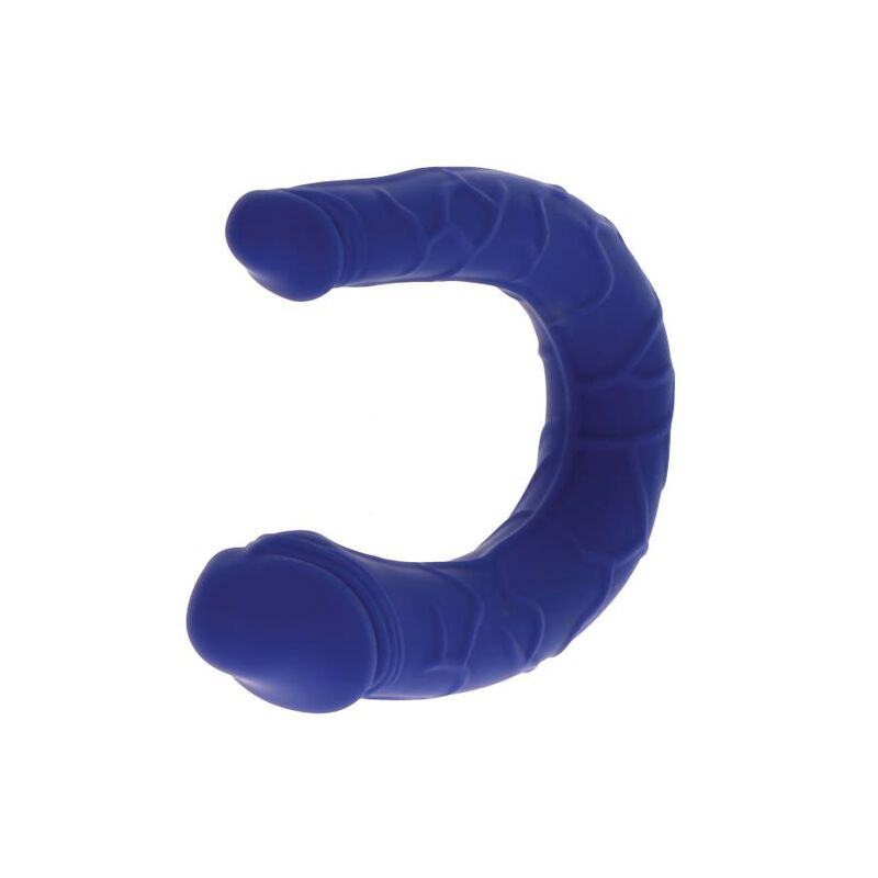 Dildo doppio blu realistico GET REAL, mini dimensioni, dettagli realistici e texture naturale, per esperienze autentiche.
