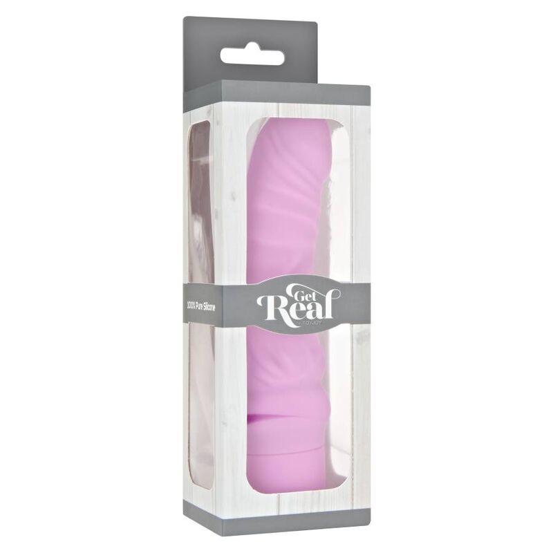 Mini vibratore classico rosa GET REAL, design compatto e ergonomico per stimolazione G-spot, con superficie liscia e dettagli eleganti.