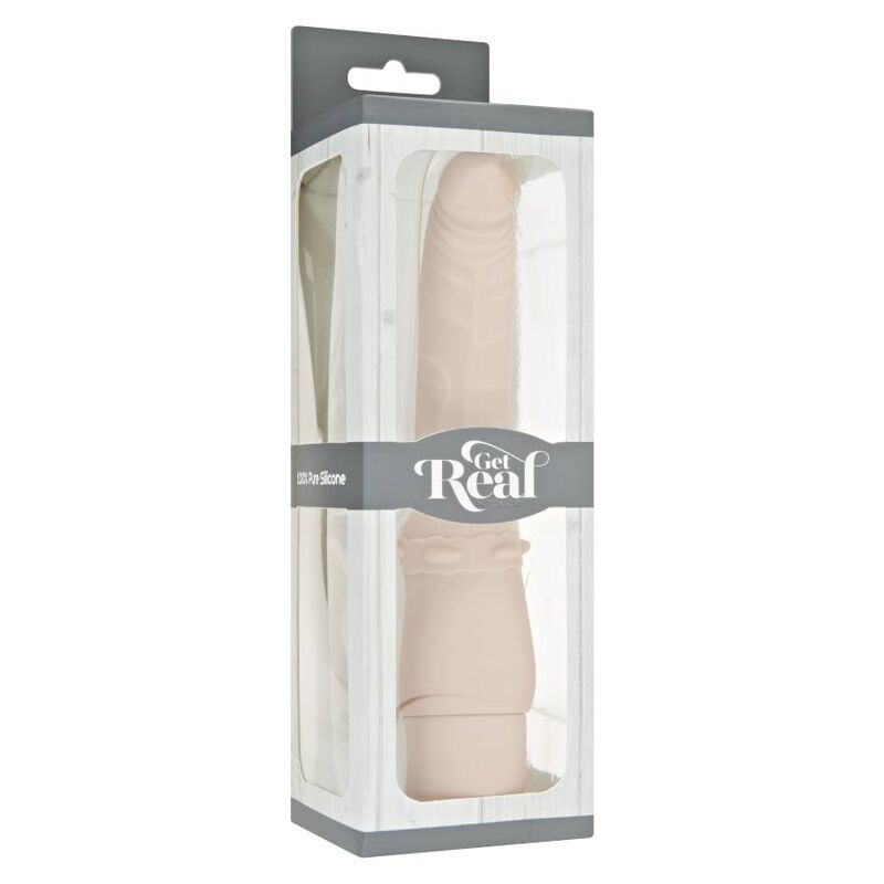 Pelle vibrante classica liscia GET REAL, superficie liscia e lucida, morbida al tatto, per un aspetto elegante e naturale.