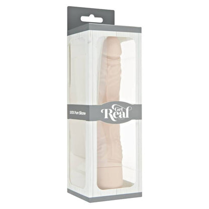 Pelle vibrante classica sottile GET REAL, esempio di superficie liscia e lucida, in tonalità naturale, perfetta per accessori di qualità.