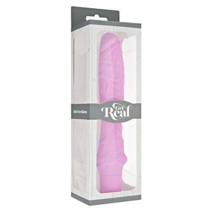 Vibratore classico grande rosa GET REAL, con forma ergonomica e superficie liscia, ideale per stimolazione e piacere personale.