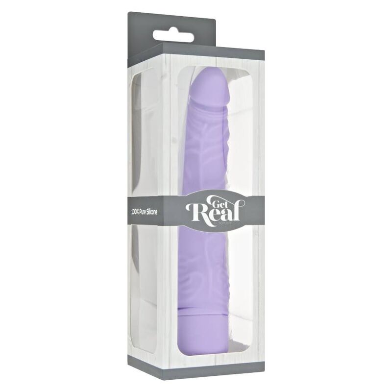 Vibratore classico slim viola GET REAL, design sottile e elegante, mostrato in un'immagine dettagliata.
