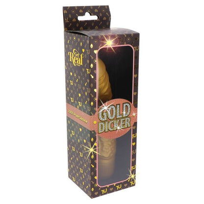 Vibratore oro GET REAL Dicker Stim, design elegante e realistico, perfetto per stimolazione e piacere personale.