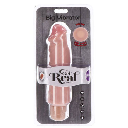 Vibratore grande a doppia densità GET REAL, 20,5 cm, in pelle, visibile in dettaglio, design ergonomico e realistico.
