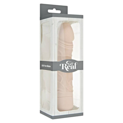 Vibratore naturale classico GET REAL, con forma realistico e dettagli anatomici, in silicone morbido e di alta qualità.
