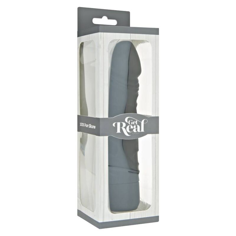 Vibratore nero originale GET REAL, design classico e compatto, perfetto per il piacere personale.