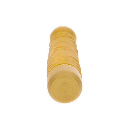 Vibratore originale GET REAL Gold Dicker Oro con superficie lucida e design ergonomico, ideale per stimolazione.