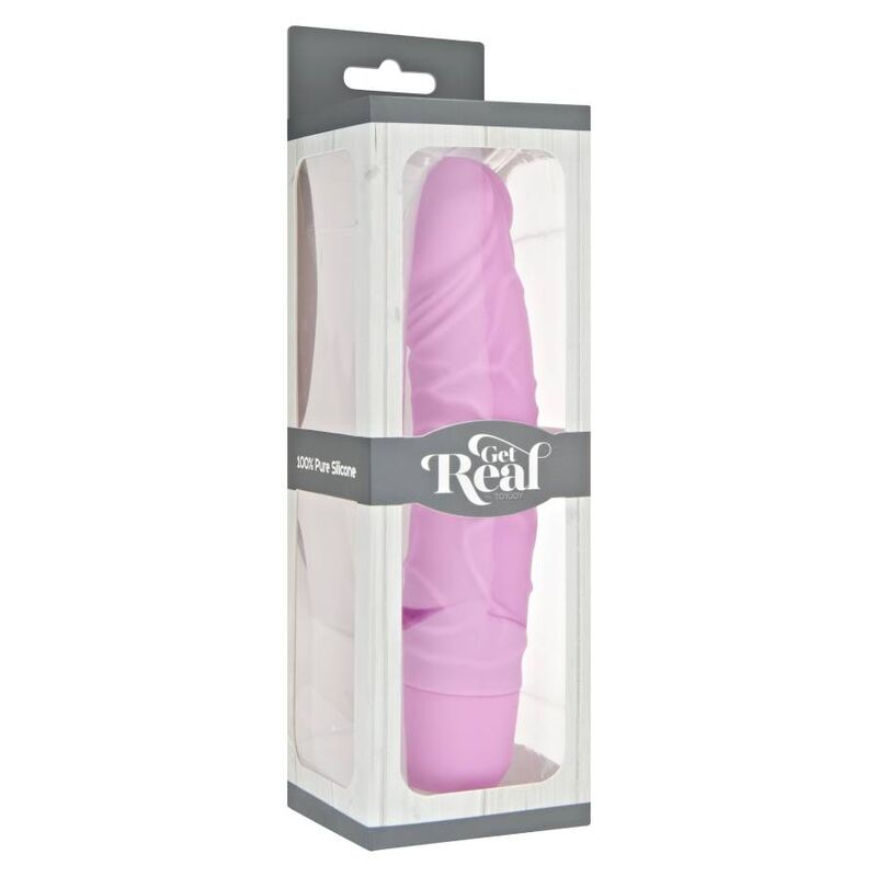 Vibratore rosa originale Classico GET REAL, elegante e discreto, con impugnatura ergonomica e superficie liscia.