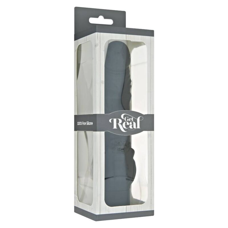 Vibratore stimolazione classico nero GET REAL, design ergonomico e discreto, ideale per piacere personale.